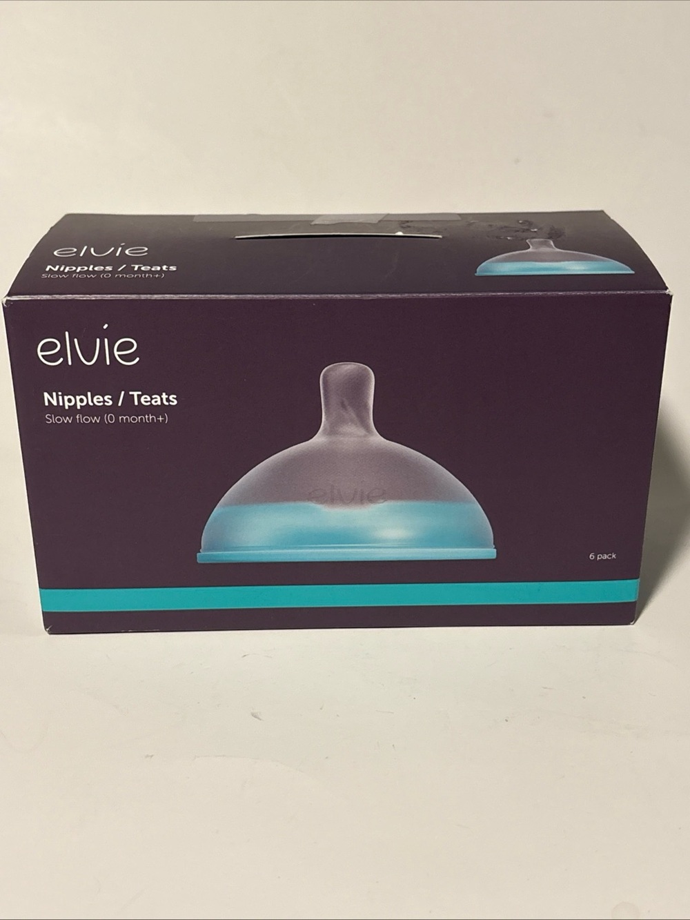NIB Elvie Bottle Nipples 6 Pack Slow Flow 0 Months+ Sealed Replacement Teats